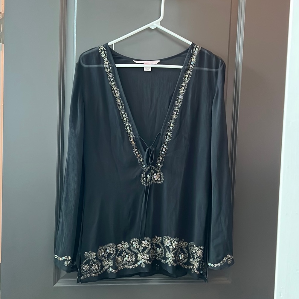 Black w/gold detail swim coverup - VS